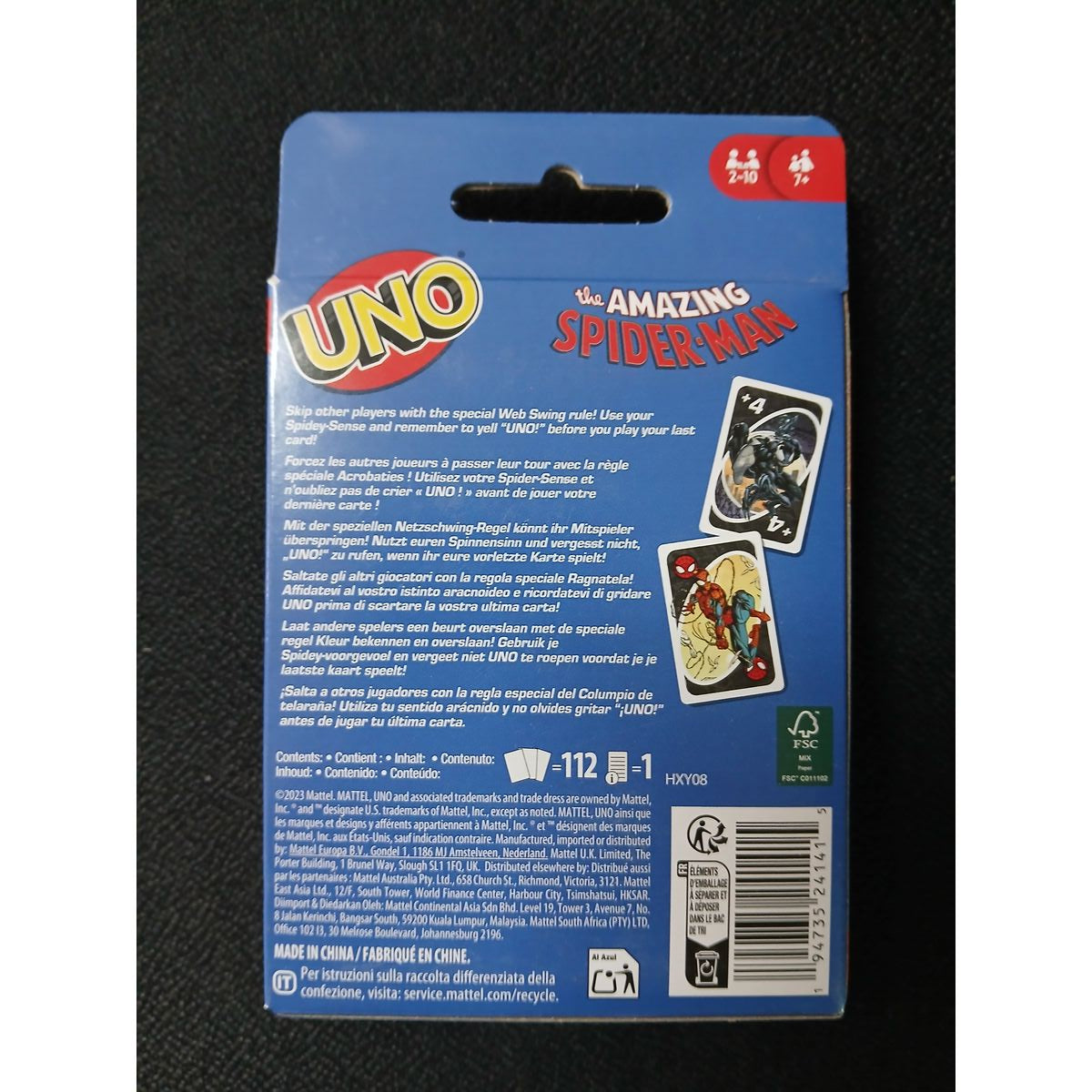 Card Game Mattel UNO Spiderman