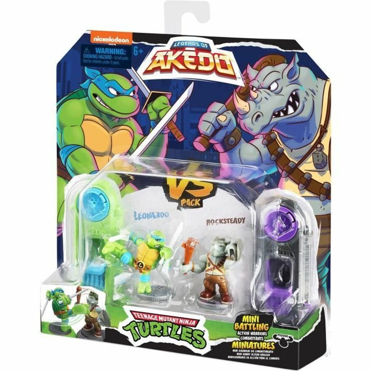 Combat figures Teenage Mutant Ninja Turtles Legends of Akedo: Leonardo vs Rocksteady