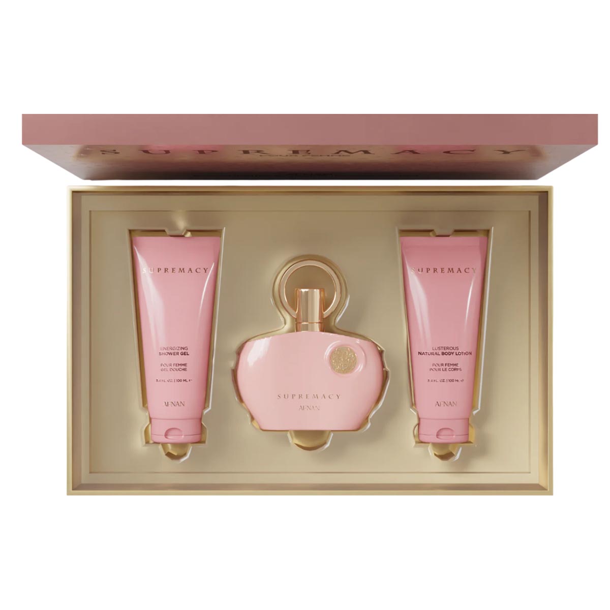 Afnan Supremacy Pink EDP 100 ml + SG 100 ml + BL 100 ml (woman)