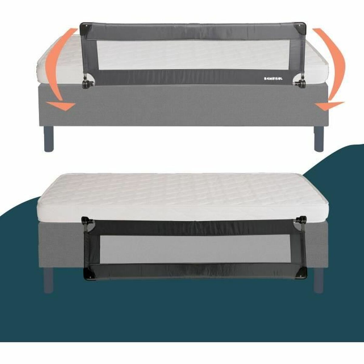 Bed safety rail Looping BL5003G 44 x 150 cm Grey