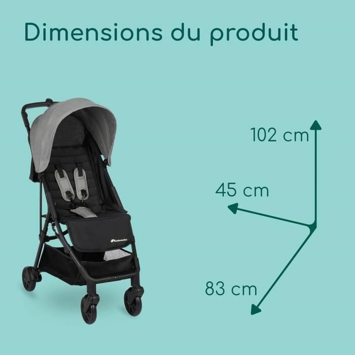 Baby's Pushchair Teeny 3D Grey