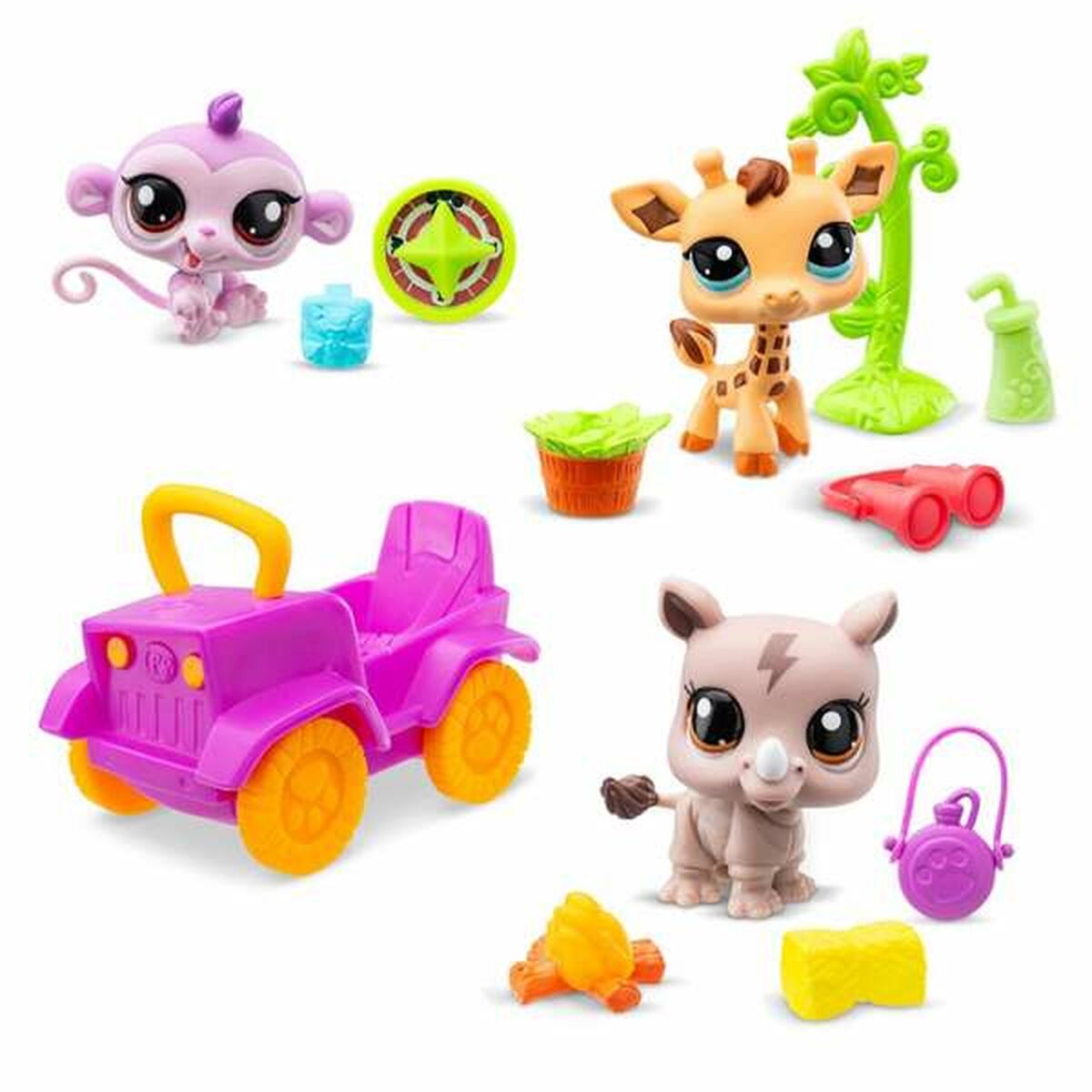 Playset Bandai Littlest Pet Shop SAFARI 8 Pieces