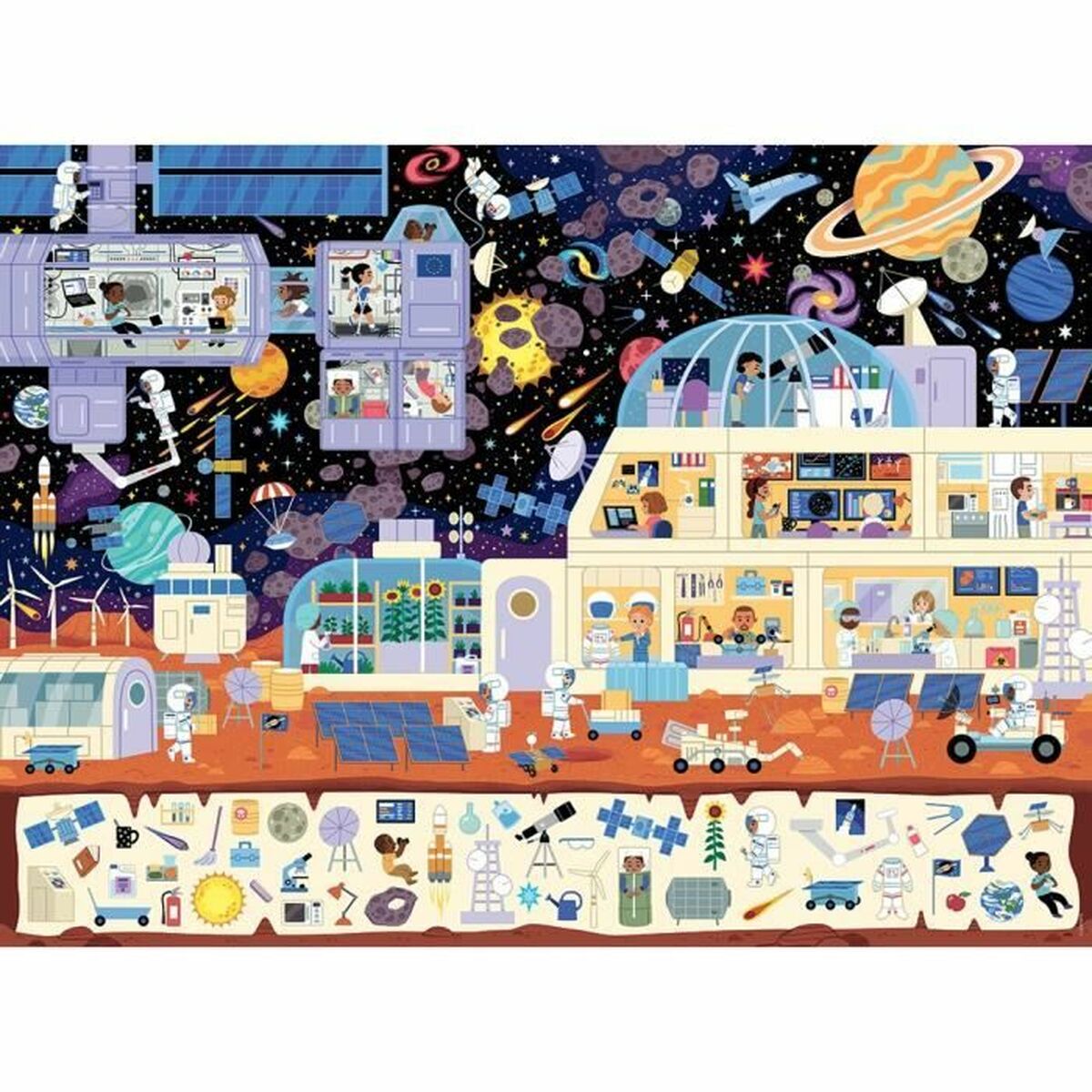 Puzzle Nathan Dans l'espace (Cherche et trouve) 150 Pieces