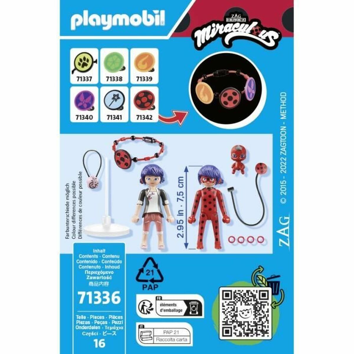 Playset Playmobil 71336 Miraculous: Marinette & Ladybug 16 Pieces