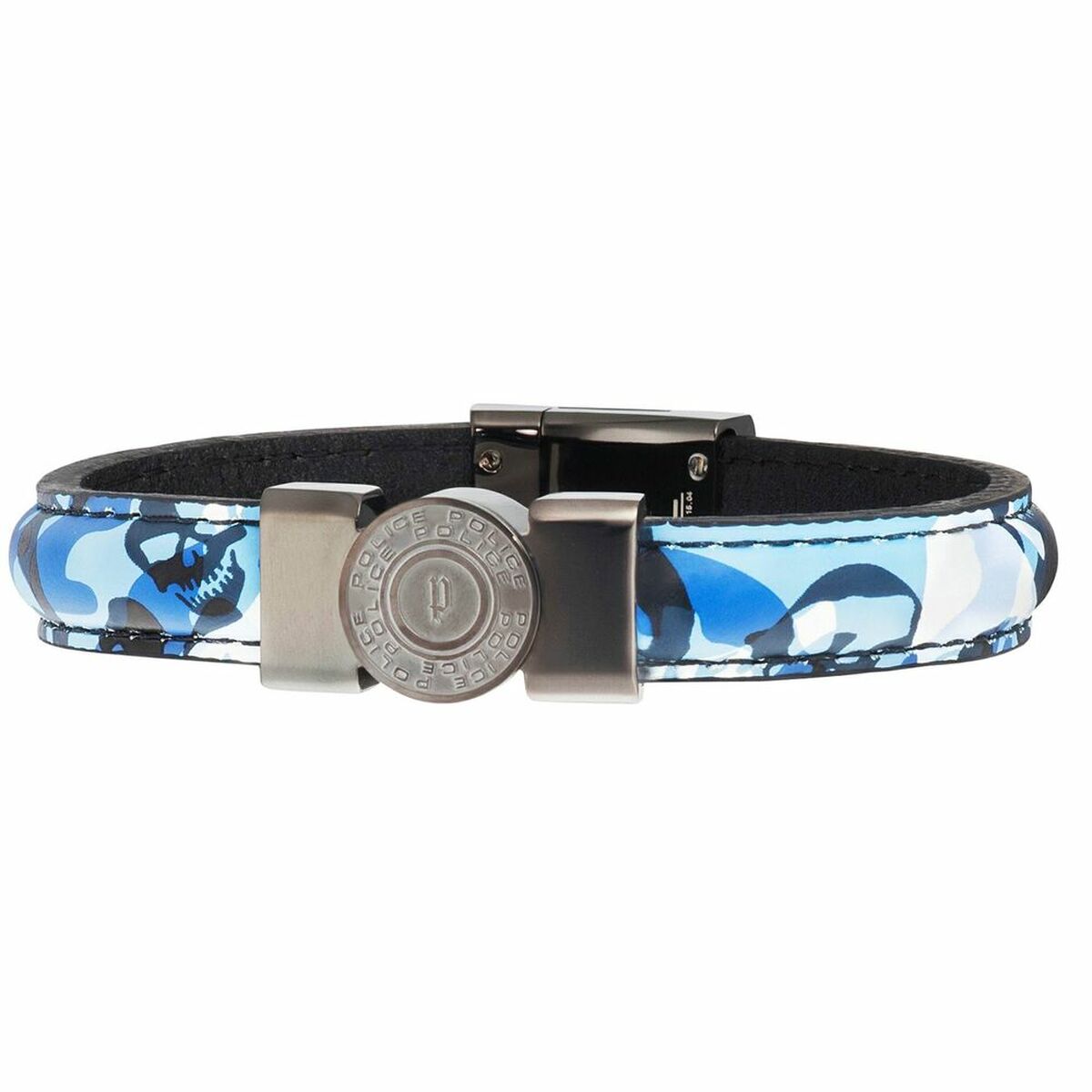 Men's Bracelet Police PJ25556BLU.03-L Leather 21 cm