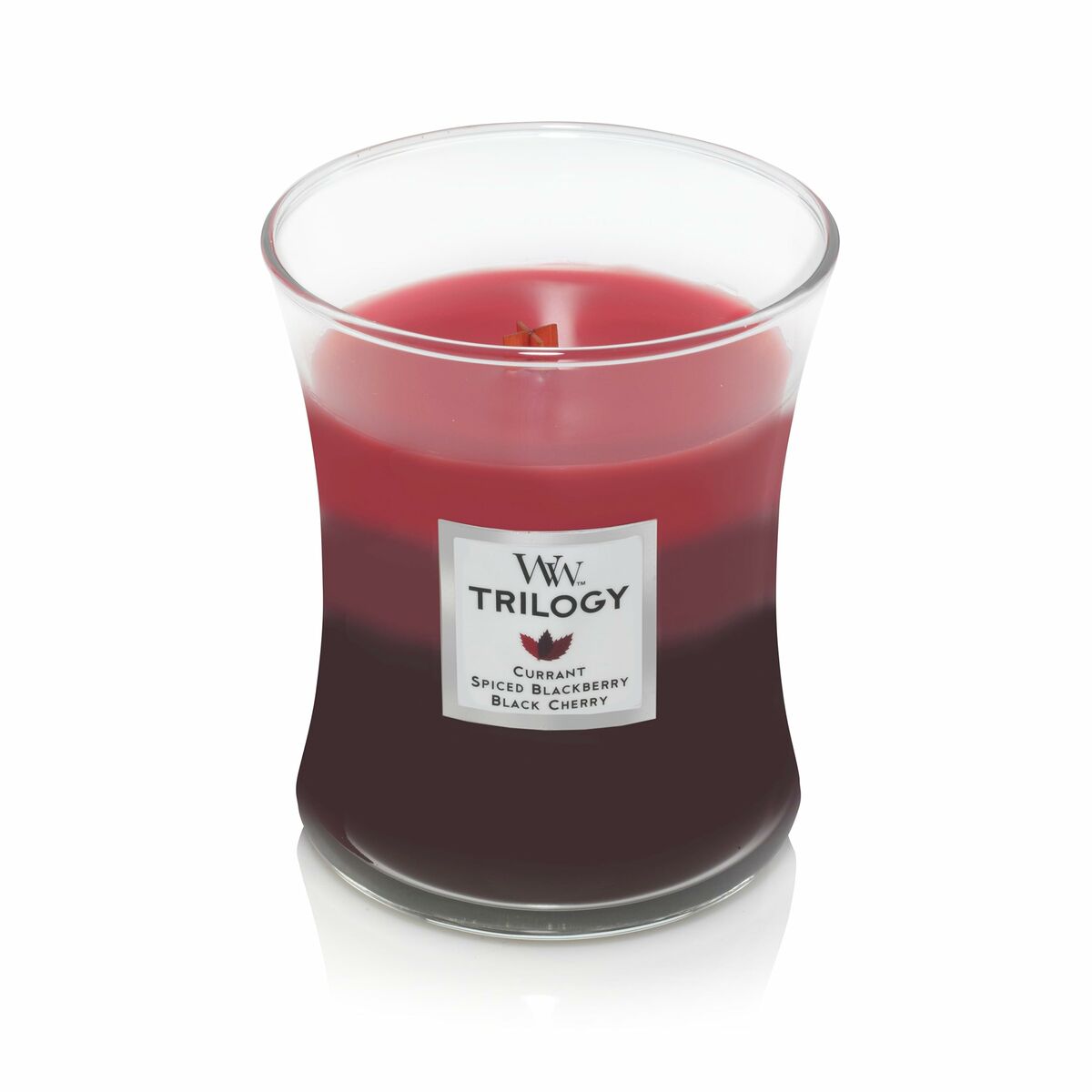 WoodWick Trilogy Medium Hourglass Candles Scented Candle Sun Ripened Berries 275 g