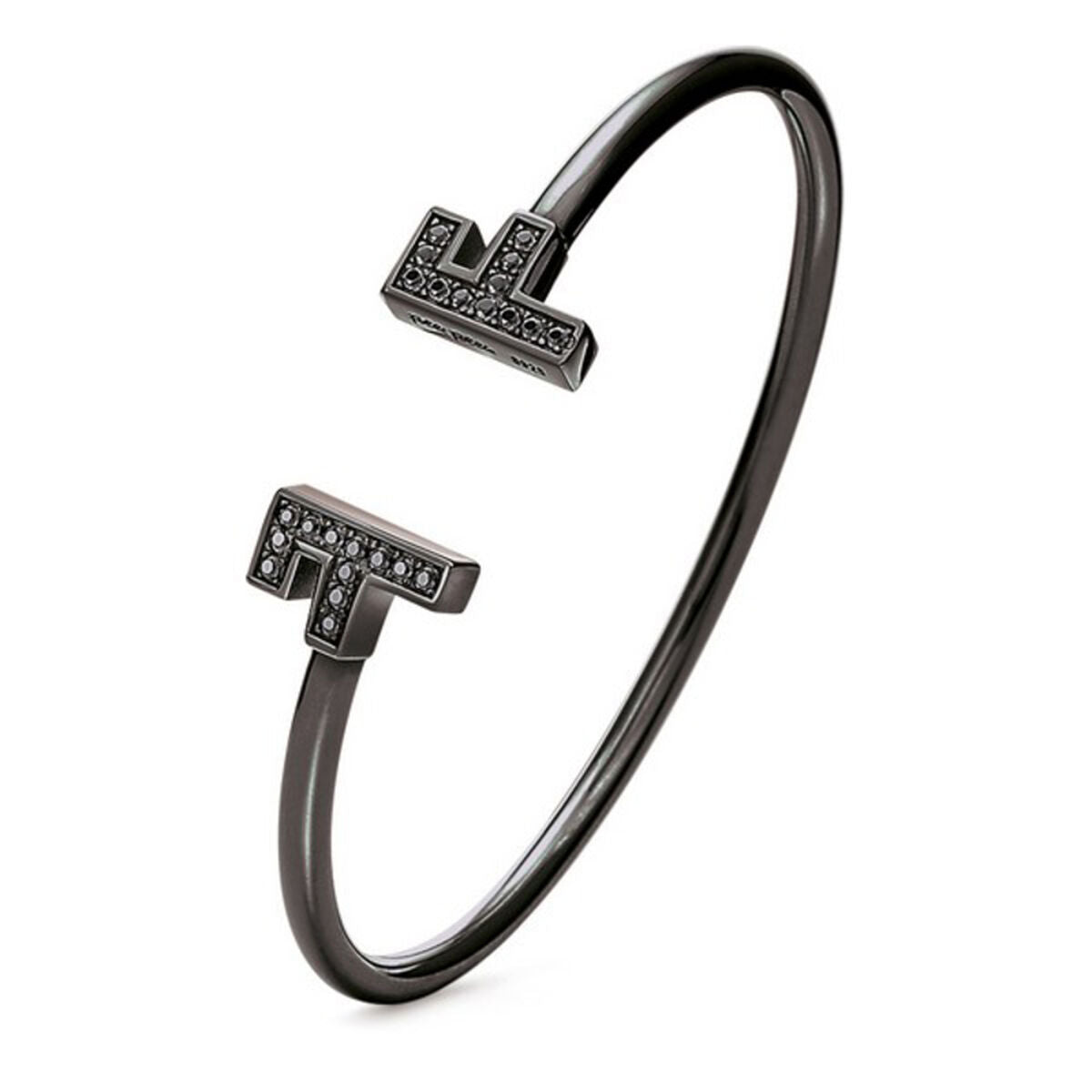 Bracelet Folli Follie F Sterling silver (Ø 58 mm) - Colour: Black