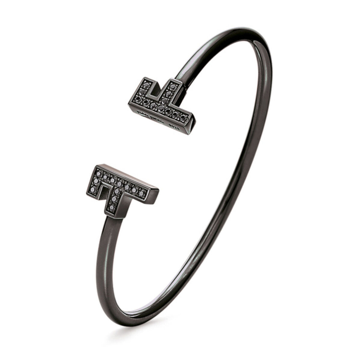 Bracelet Folli Follie F Sterling silver (Ø 58 mm) - Colour: Black