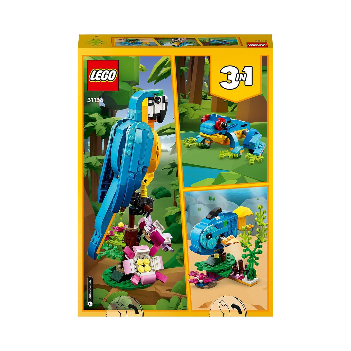 Construction set Lego Creator 31136 Exotic parrot with frog and fish 3-in-1 253 Pieces