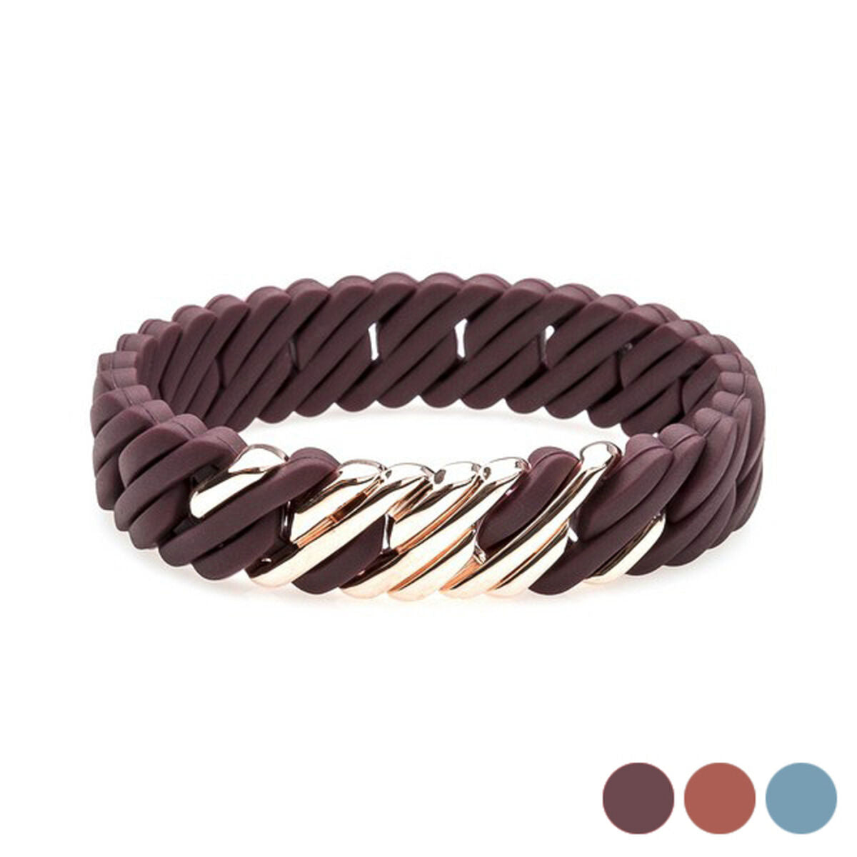 Ladies' Bracelet TheRubz Silicone Stainless steel Steel/Silicone - Colour: Pink - Measurement: 15 mm x 19 cm