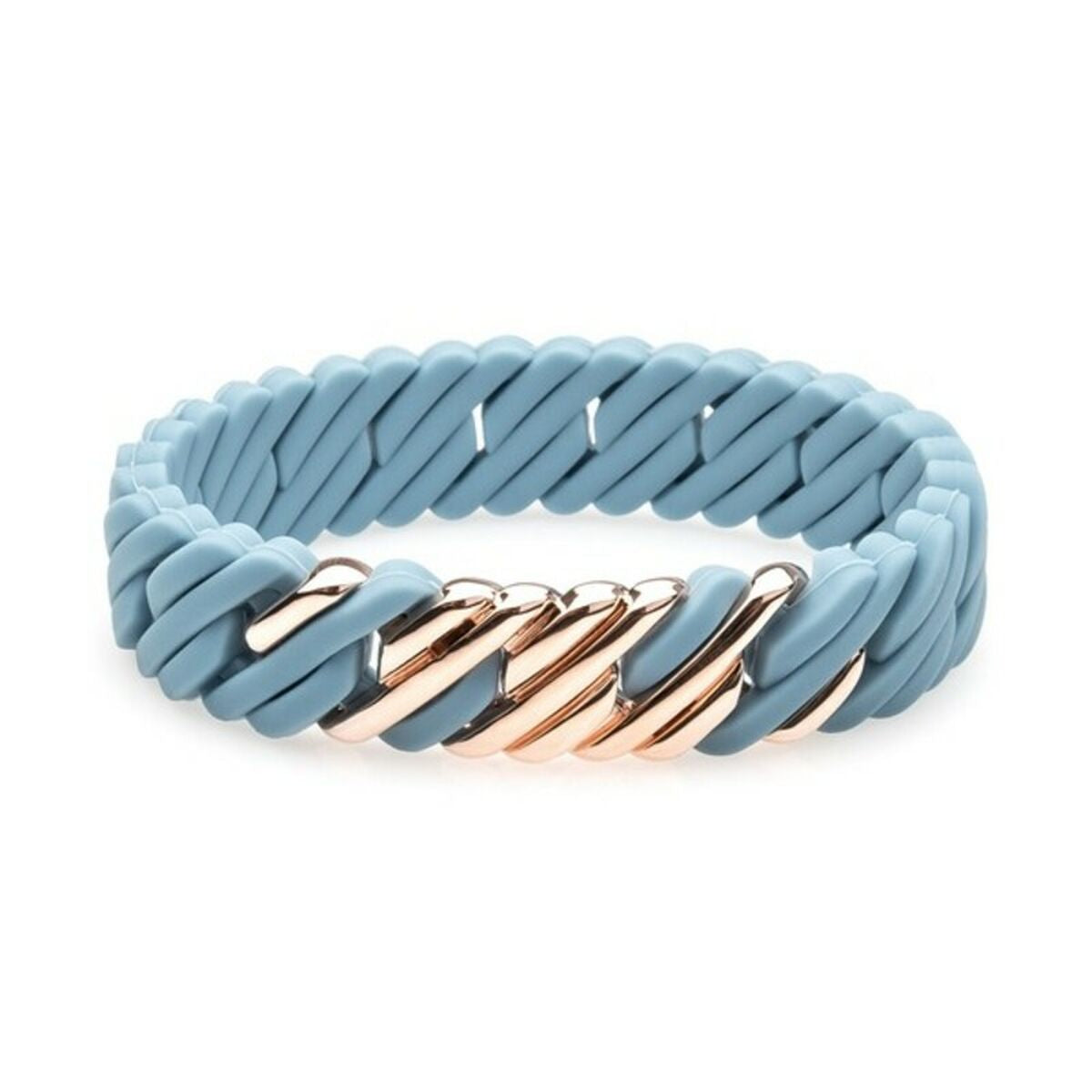 Ladies' Bracelet TheRubz Silicone Stainless steel Steel/Silicone - Colour: Blue - Measurement: 15 mm x 18 cm