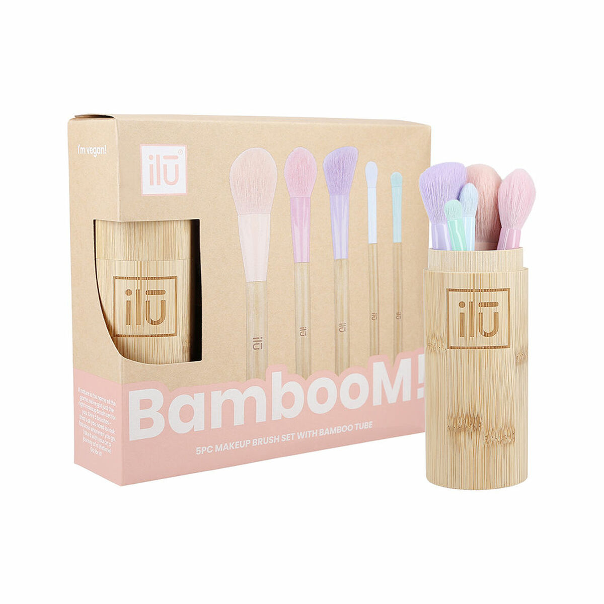 Set of Make-up Brushes IlÅ« Bamboom Multicolour Bamboo 6 Pieces
