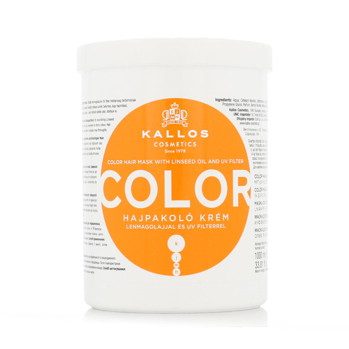 Kallos Color Hair Mask With Linseed Oil And UV Filtr 1000 ml