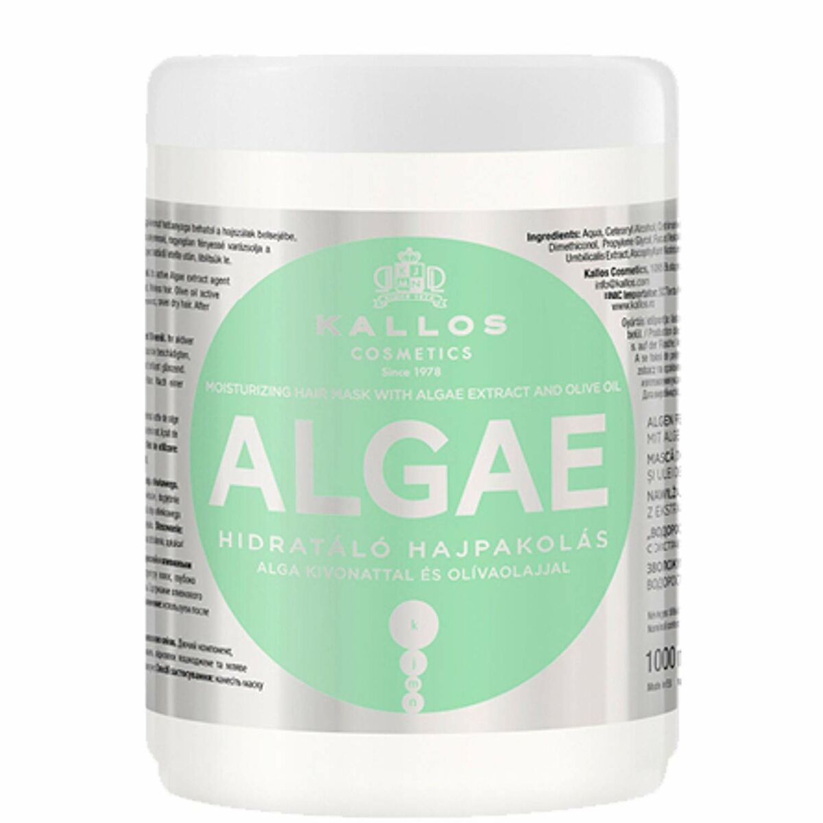 Kallos Algae Moisturizing Hair Mask And Olive Oil 1000 ml