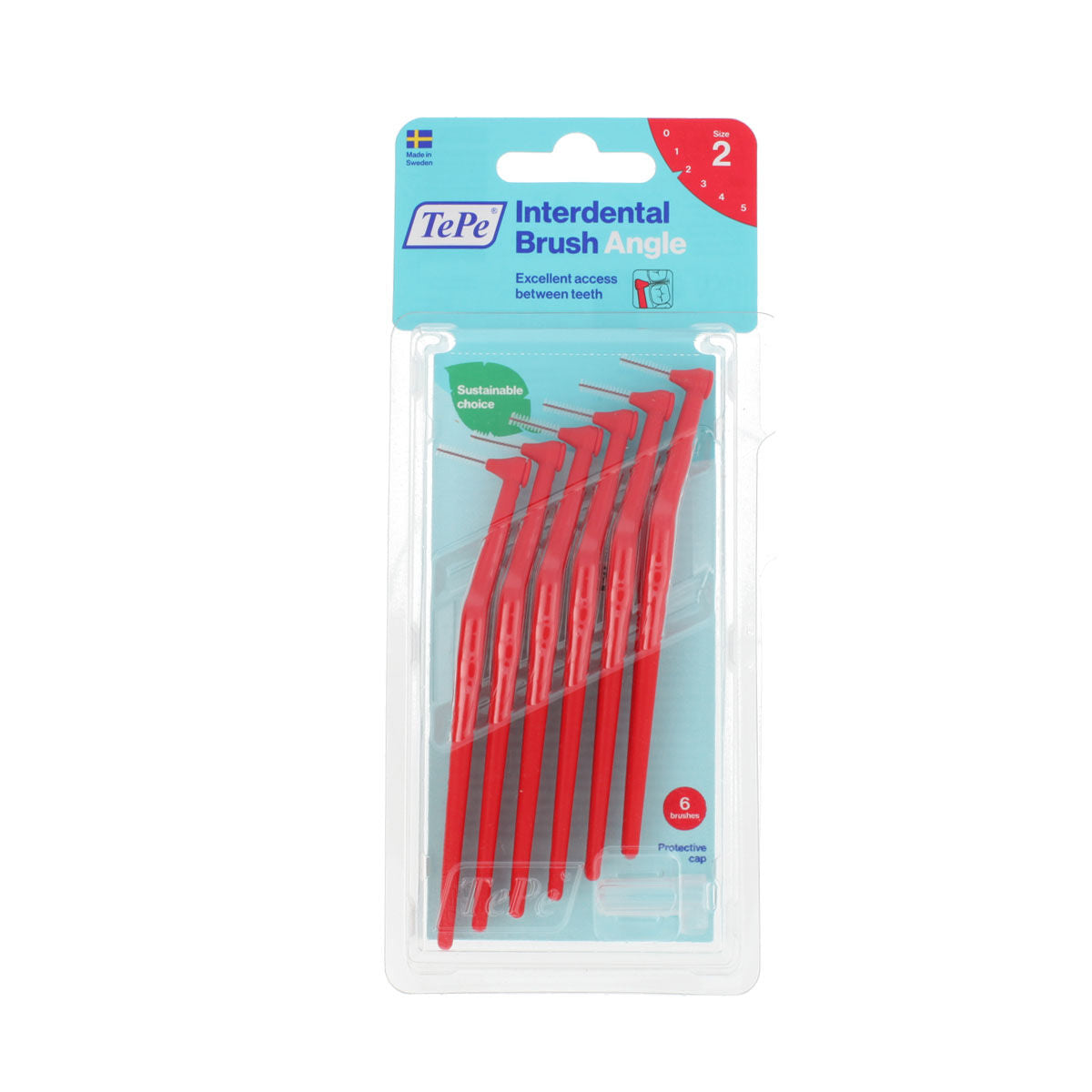 Cepillos interdentales TePe Angle 2 rojos (0,5 mm) 6 unidades