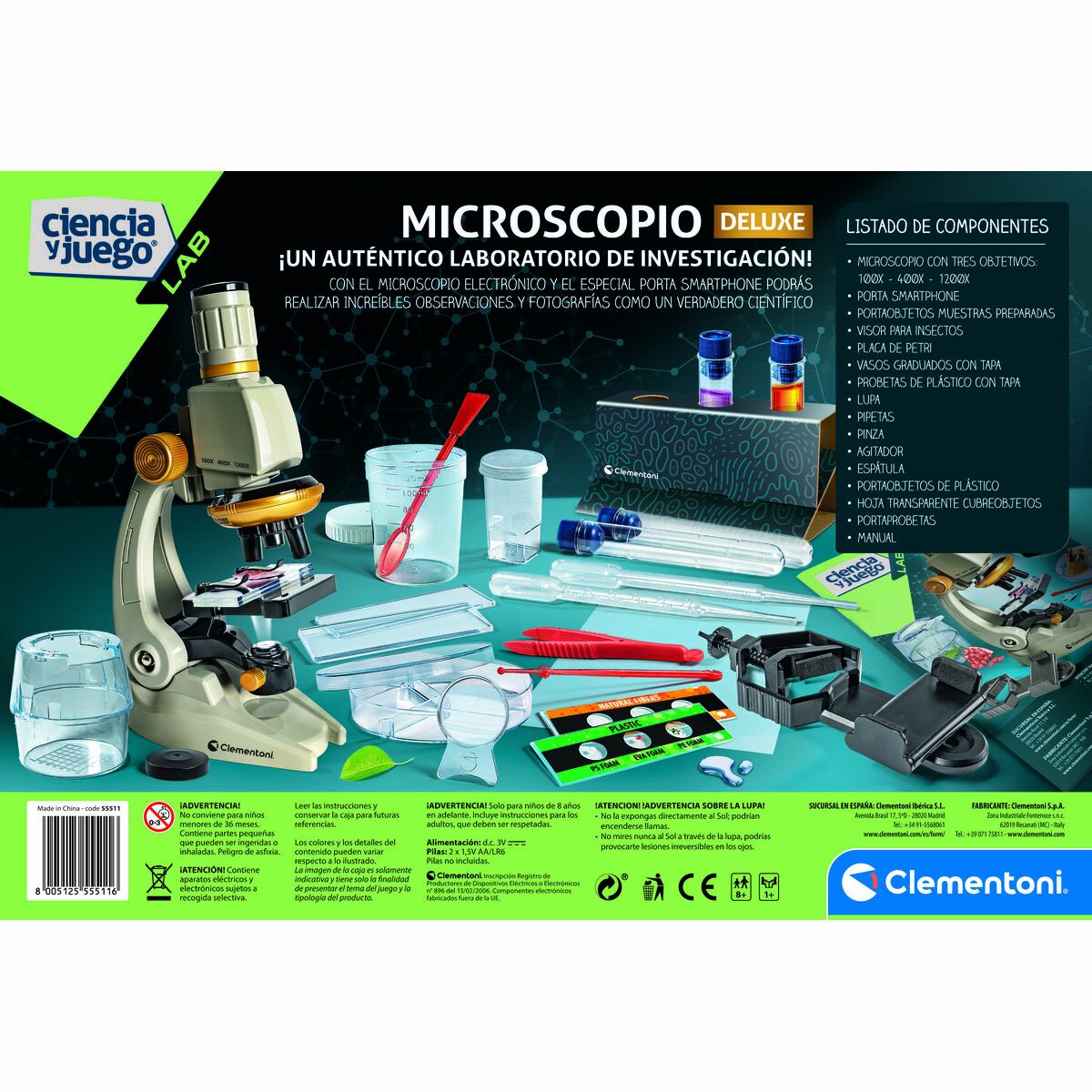 Microscope Clementoni Smart Deluxe Children's 45 x 37 x 7 cm