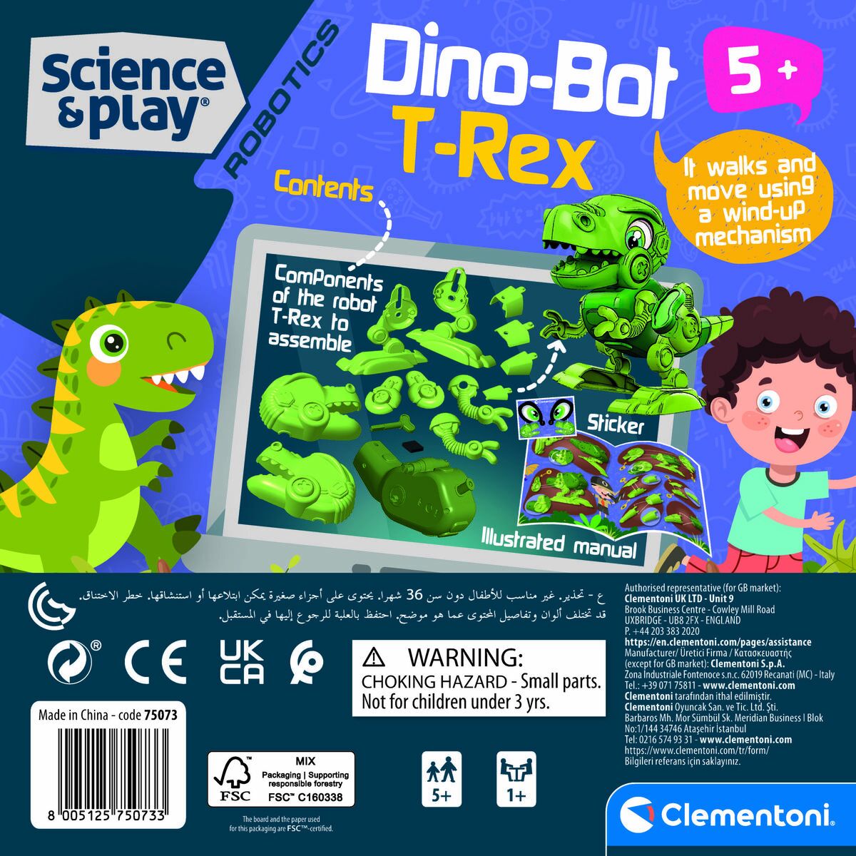 Construction set Clementoni Dino Bot T-Rex 20 x 20 x 6 cm