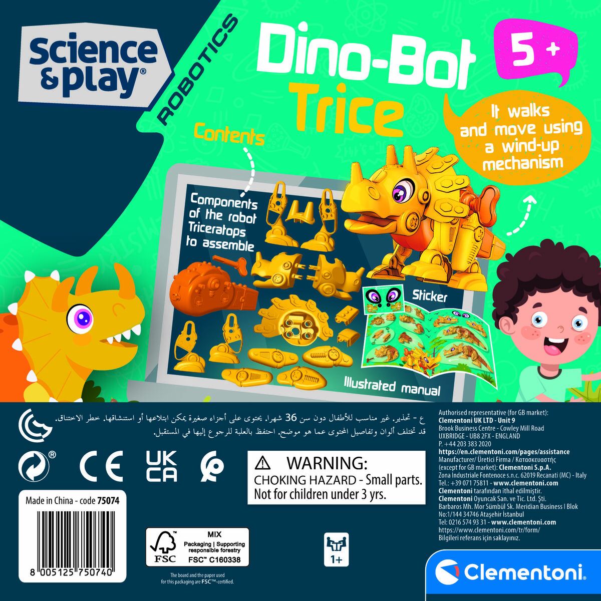 Construction set Clementoni Dino Bot Triceratops 20 x 20 x 6 cm