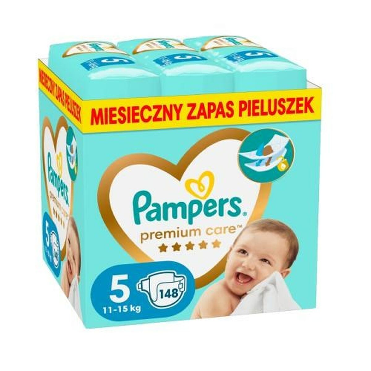 Disposable nappies Pampers 5 (148 Units)