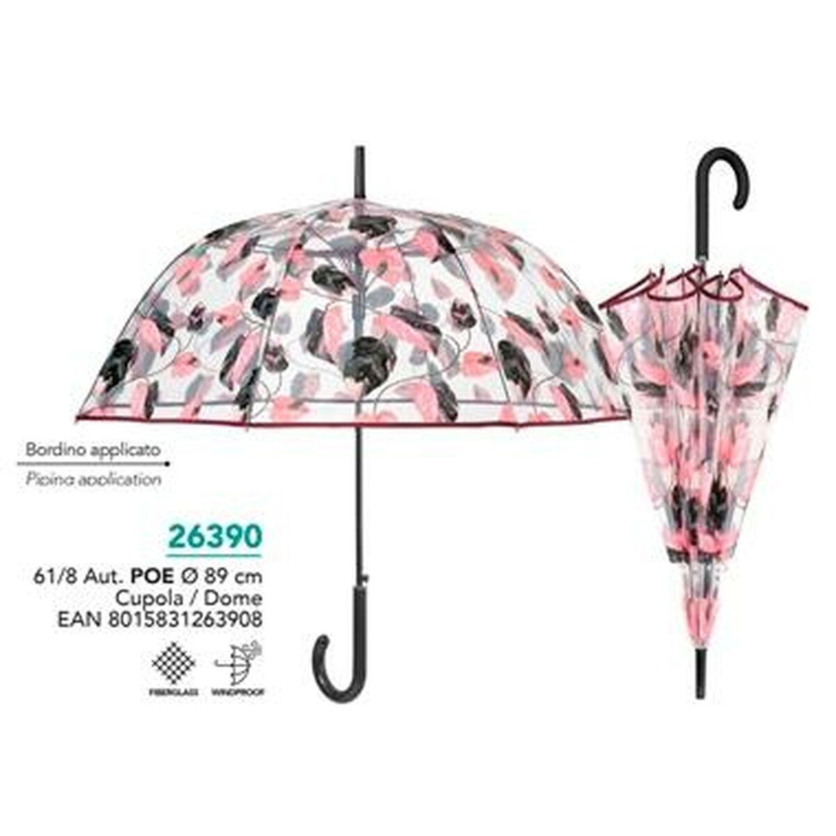 Umbrella Perletti Pink Transparent Microfibre Ø 89 cm Sheets