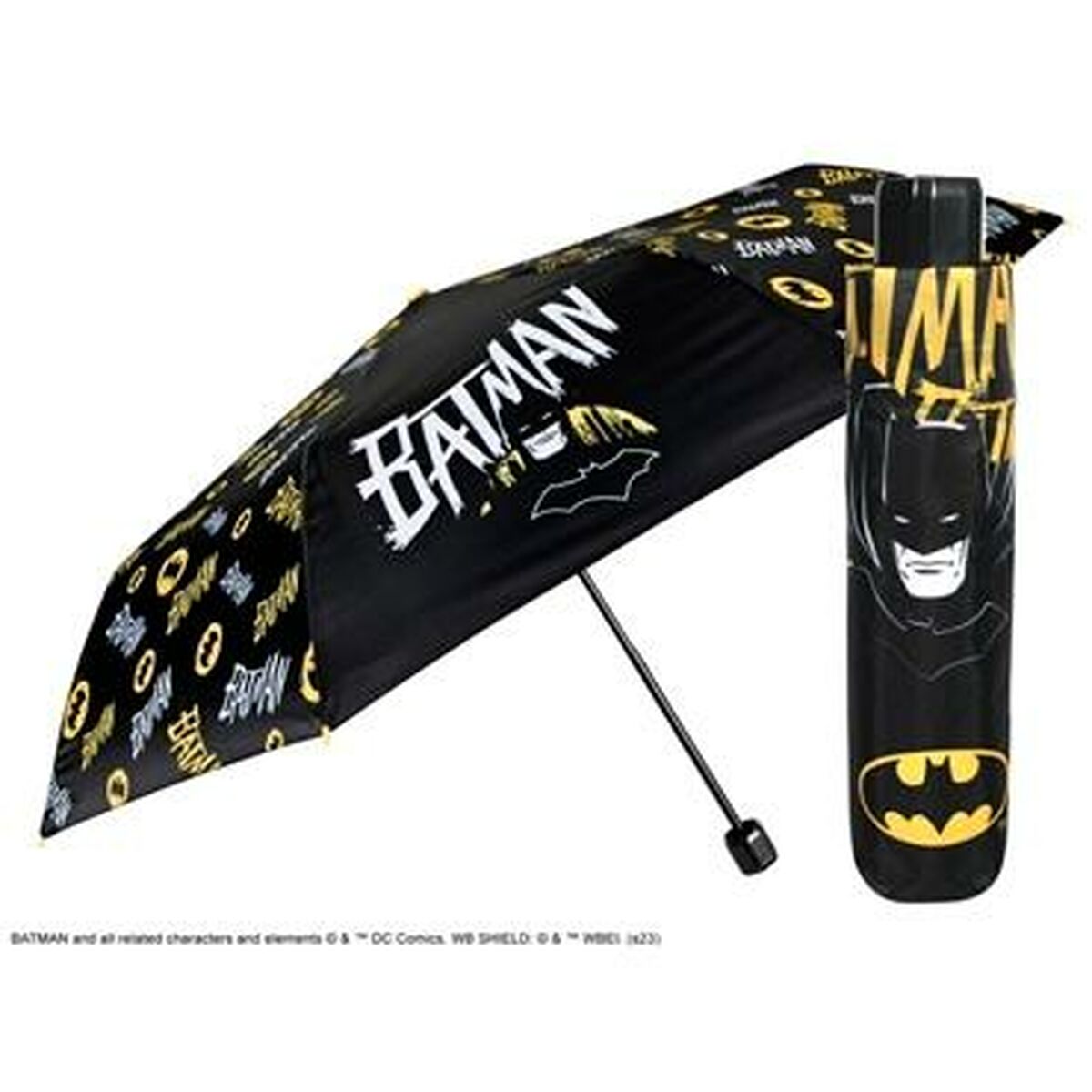 Foldable Umbrella Batman Perletti Black Ø 91 cm Children's