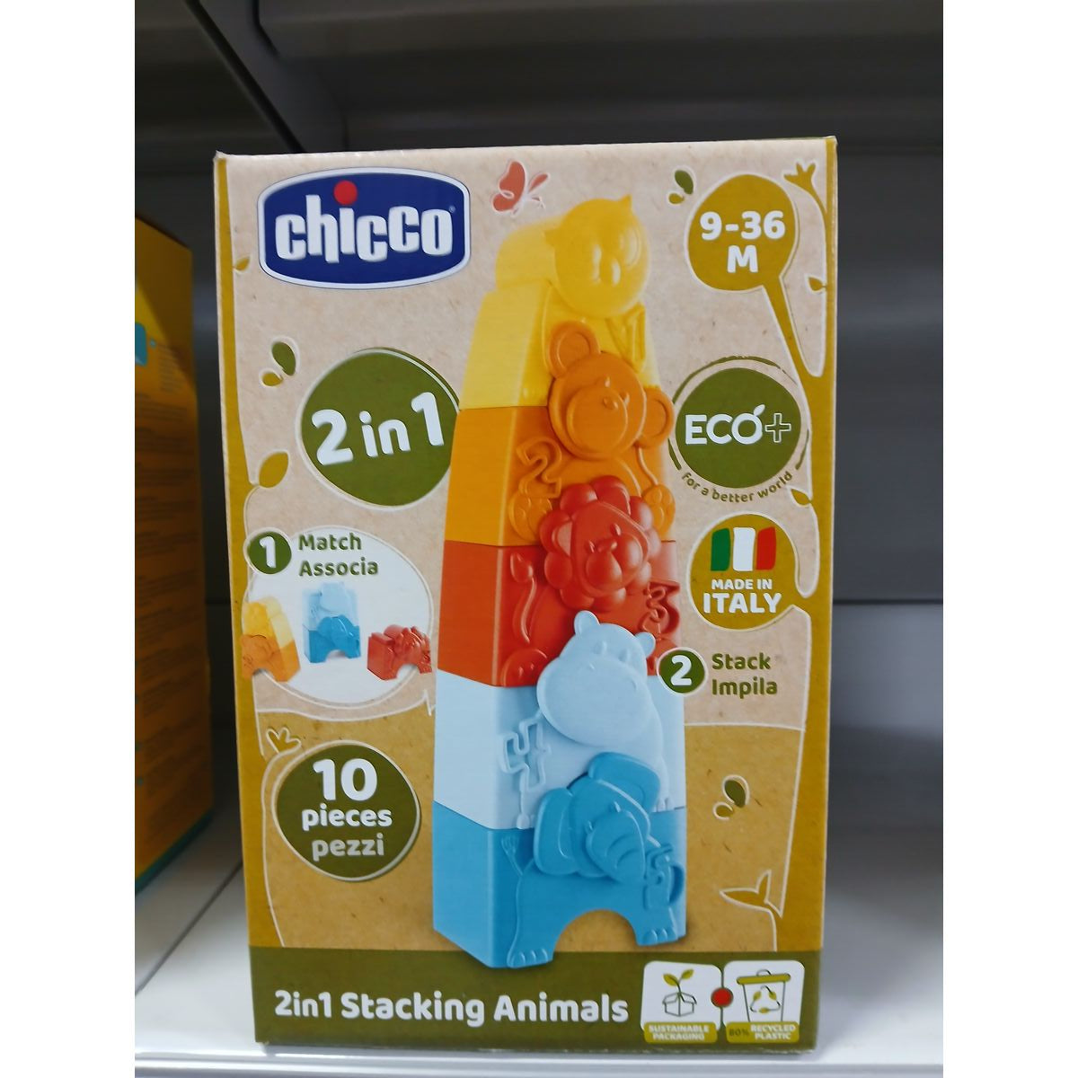 Stacking Blocks Chicco eco+ Tower animals