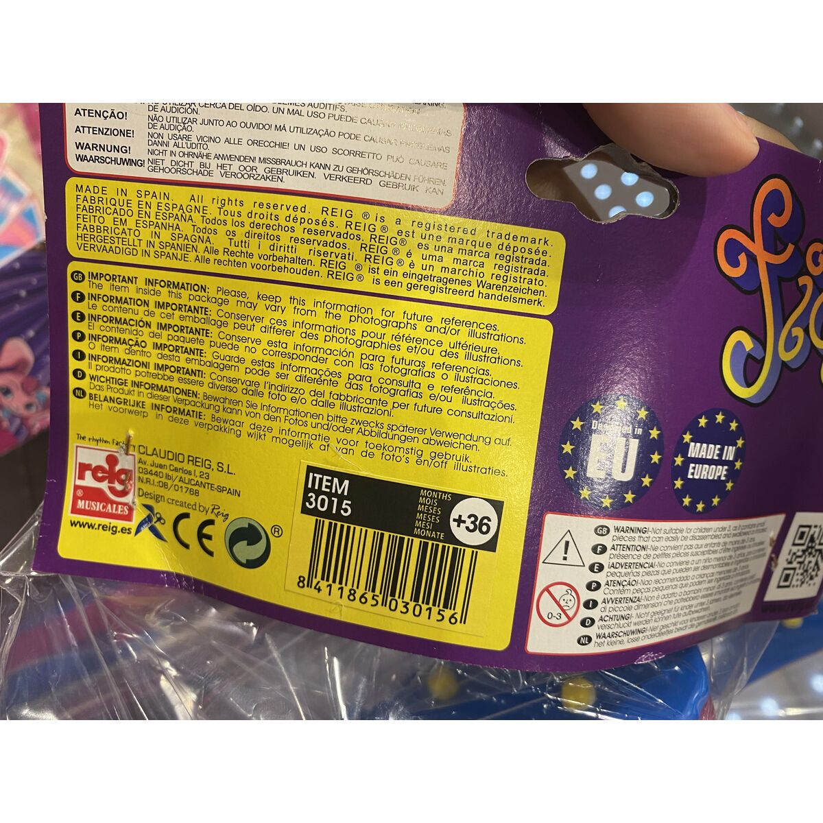 Baby Guitar Reig Party 4 Cords Blue White