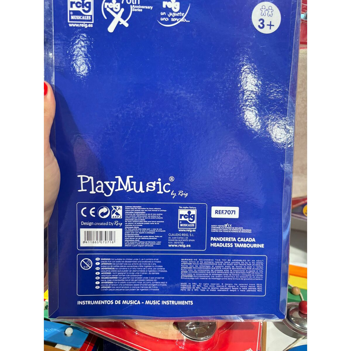 Tambourine Reig Ø 15 cm Wood Plastic 15 cm