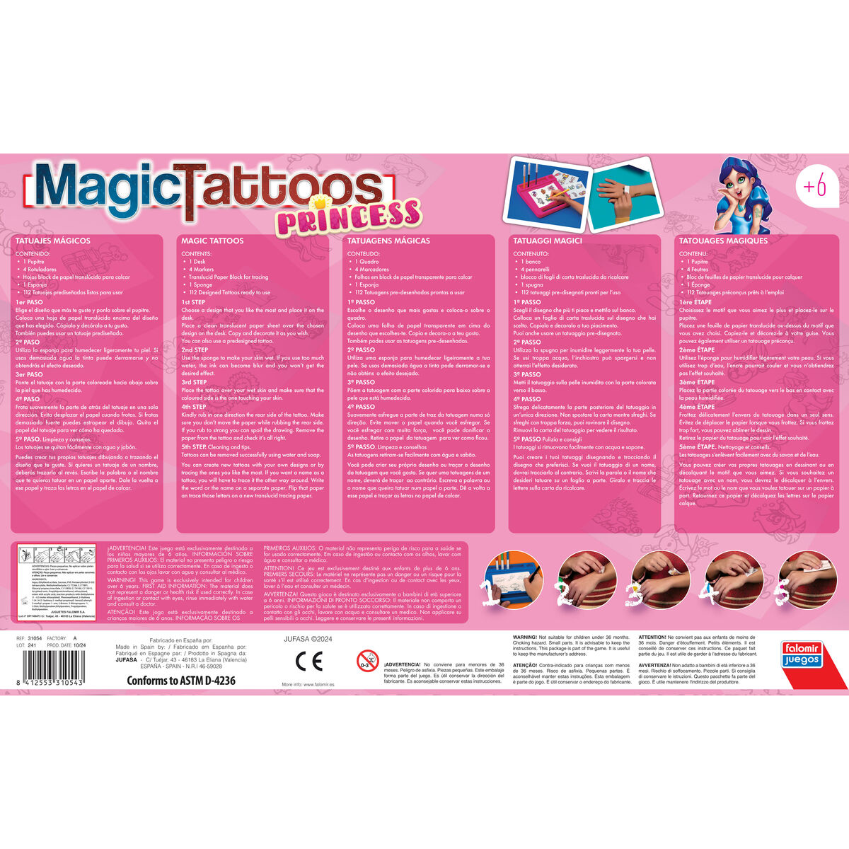 Educational Game Falomir 31054 Tattoos Princess (ES)