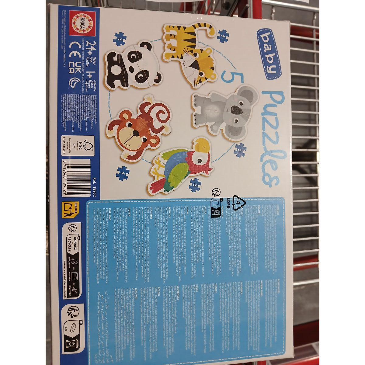 5-Puzzle Set Educa Children's animals