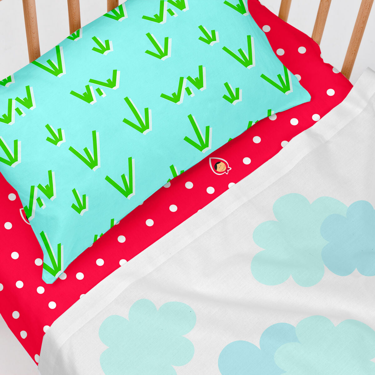 Bedding set HappyFriday Mr Fox Grandma Multicolour Baby Crib 2 Pieces