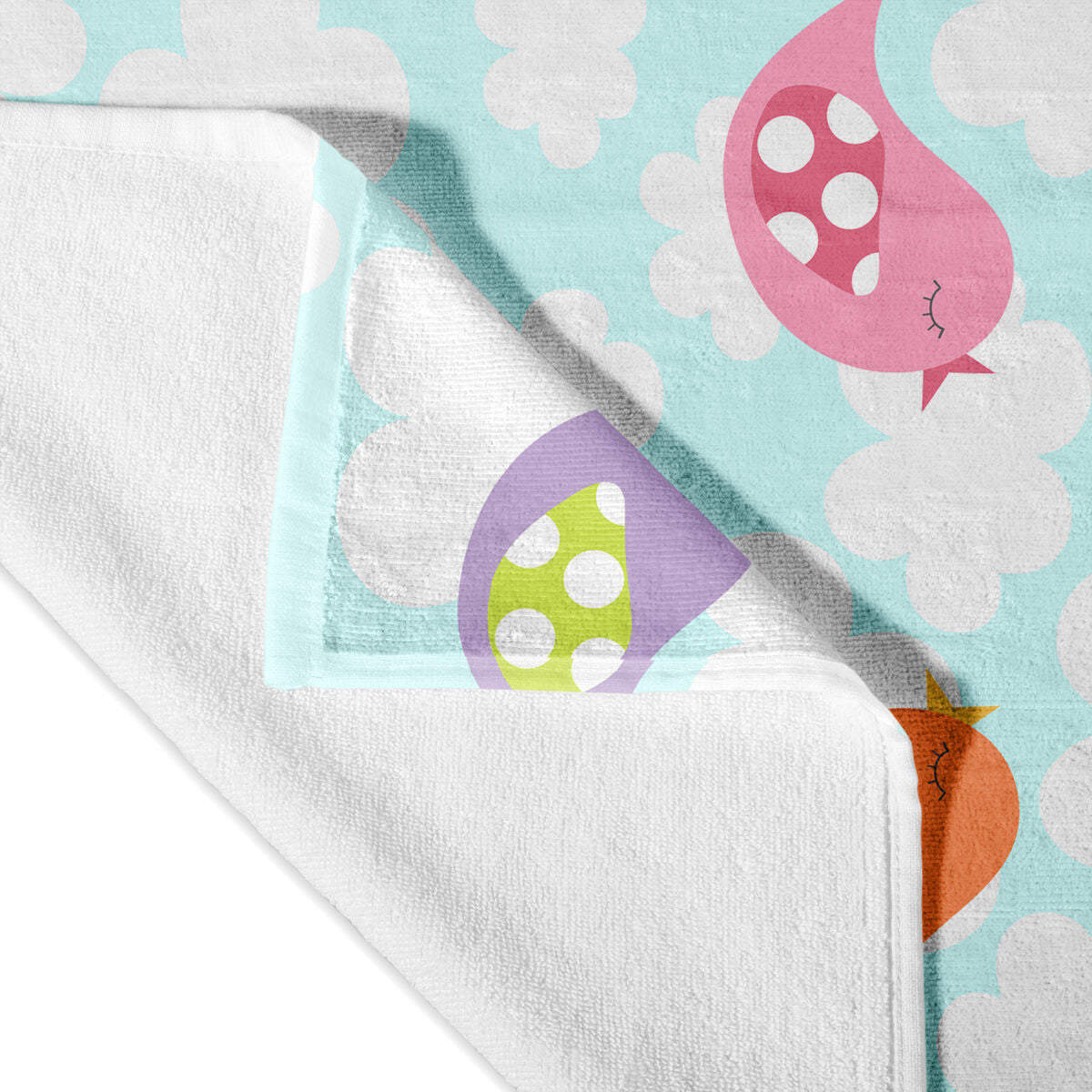 Bath towel HappyFriday Mr Fox Little Birds Multicolour 70 x 150 cm
