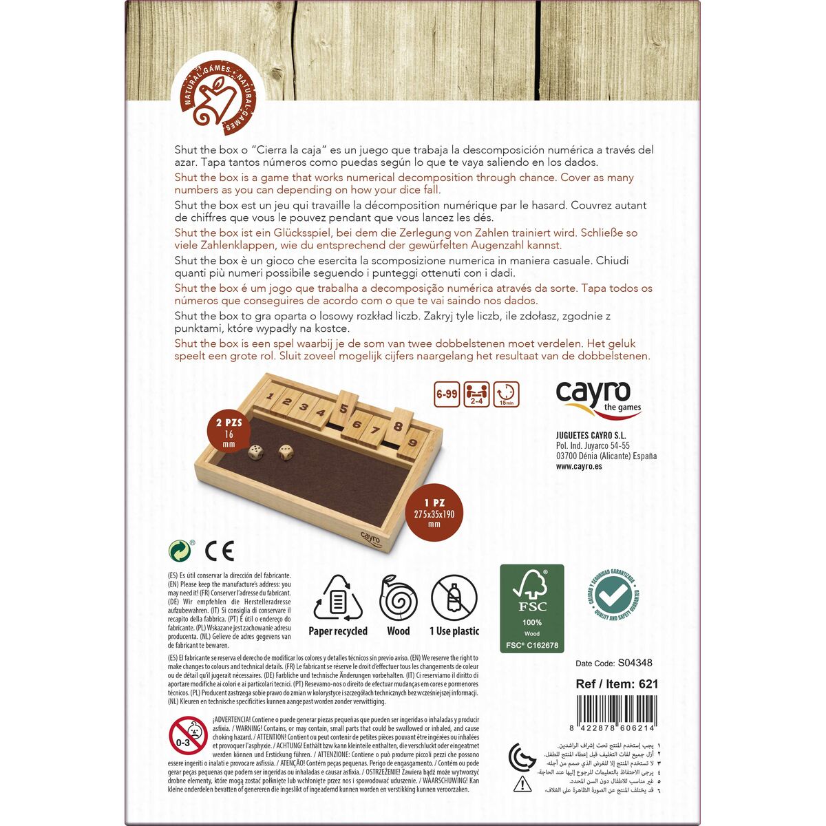 Board game Cayro Shut the Box