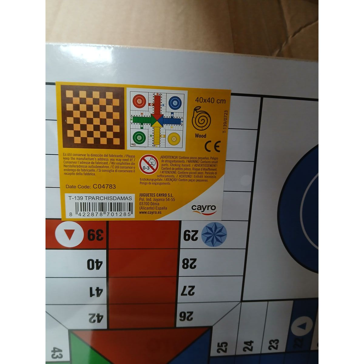 Parchís, Chess and Checkers Board Cayro T-139 (40 x 40 cm) 40 x 40 cm