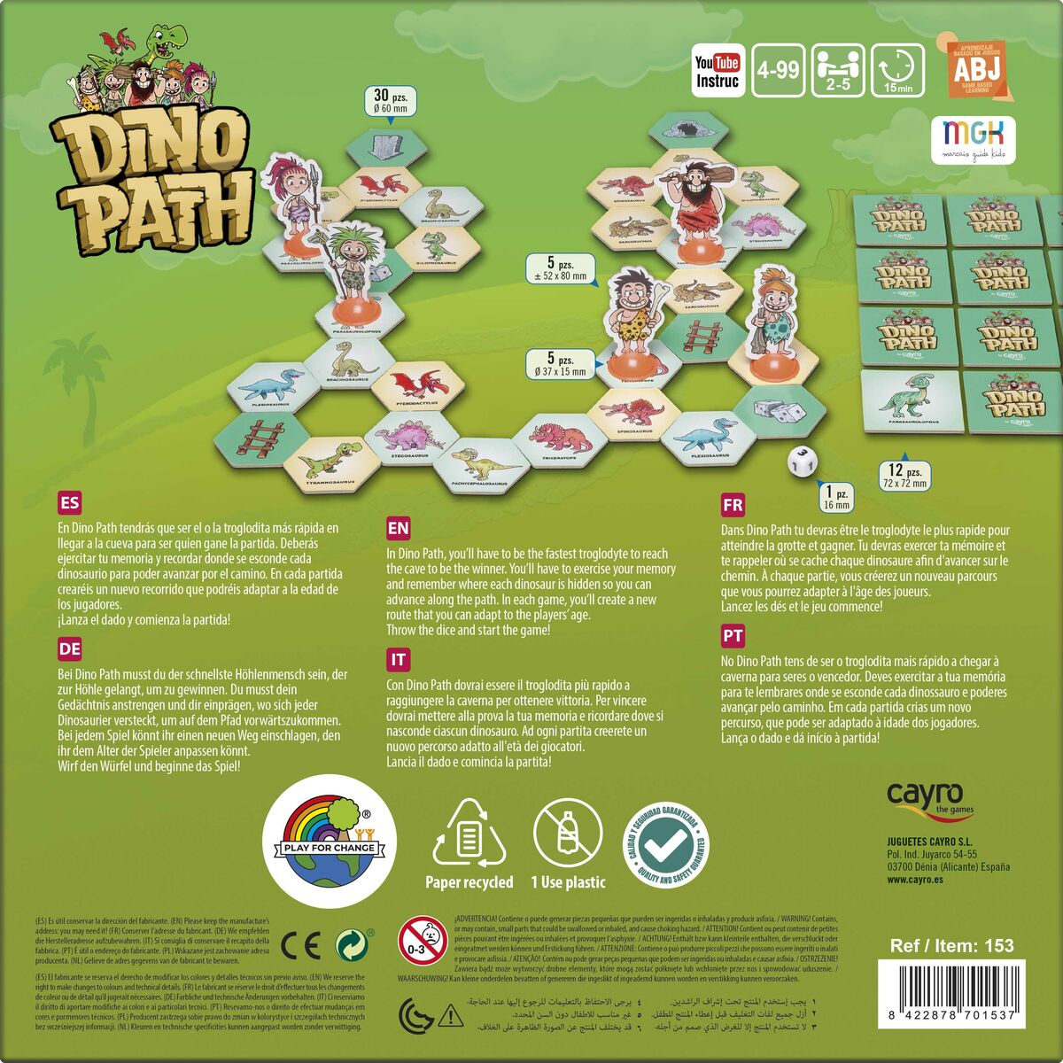 Board game Dino Path Cayro (ES-EN-FR-IT-PT-GR)