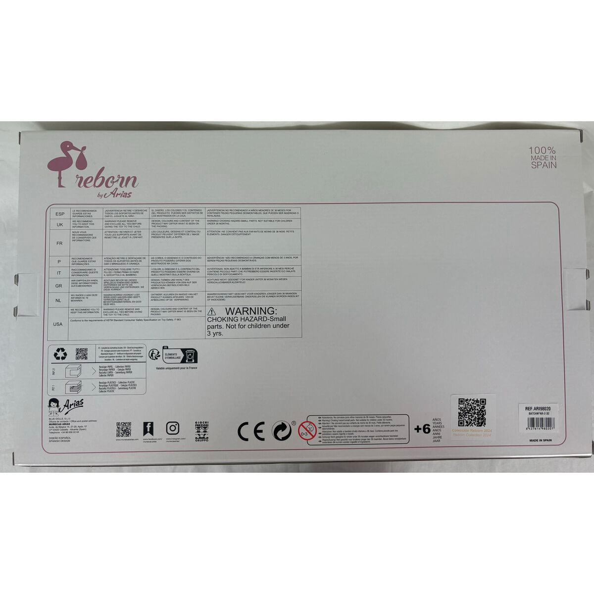 Baby doll Arias Reborn 45 cm