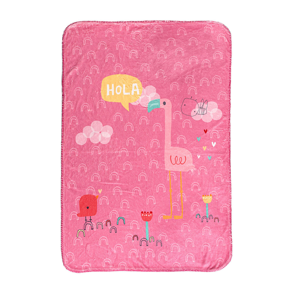 Blanket HappyFriday Moshi Moshi Hola Multicolour Microfibre 110 x 140 cm