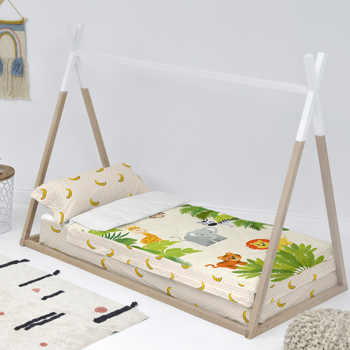 Quilt Cover without Filling HappyFriday Mr Fox Wild Multicolour 90 x 200 cm