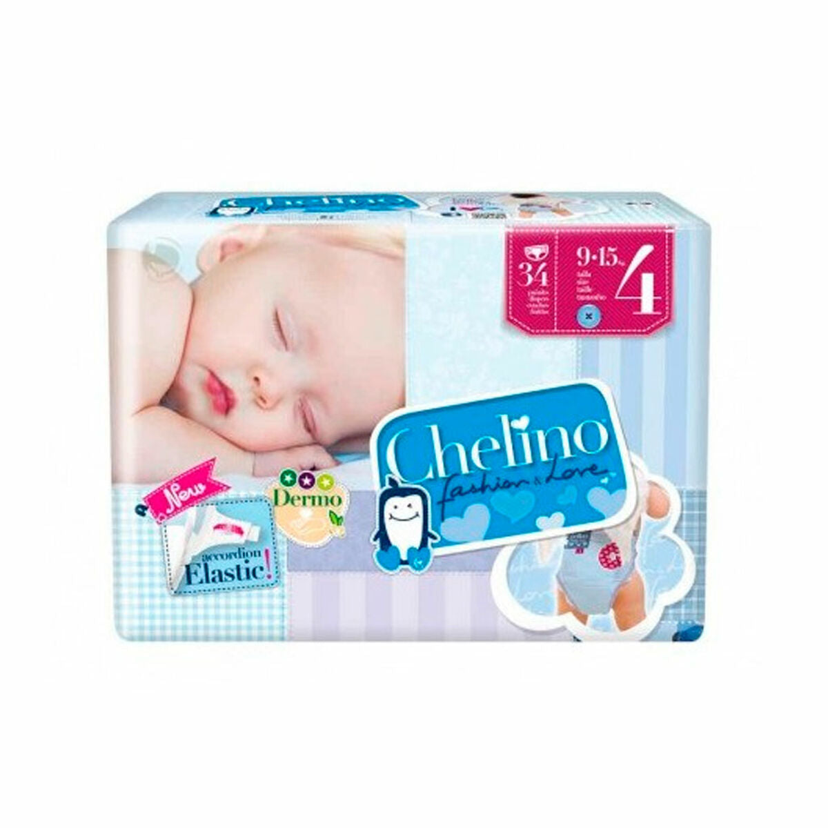 Disposable nappies Chelino 3602484 (6 Units) (34 uds)