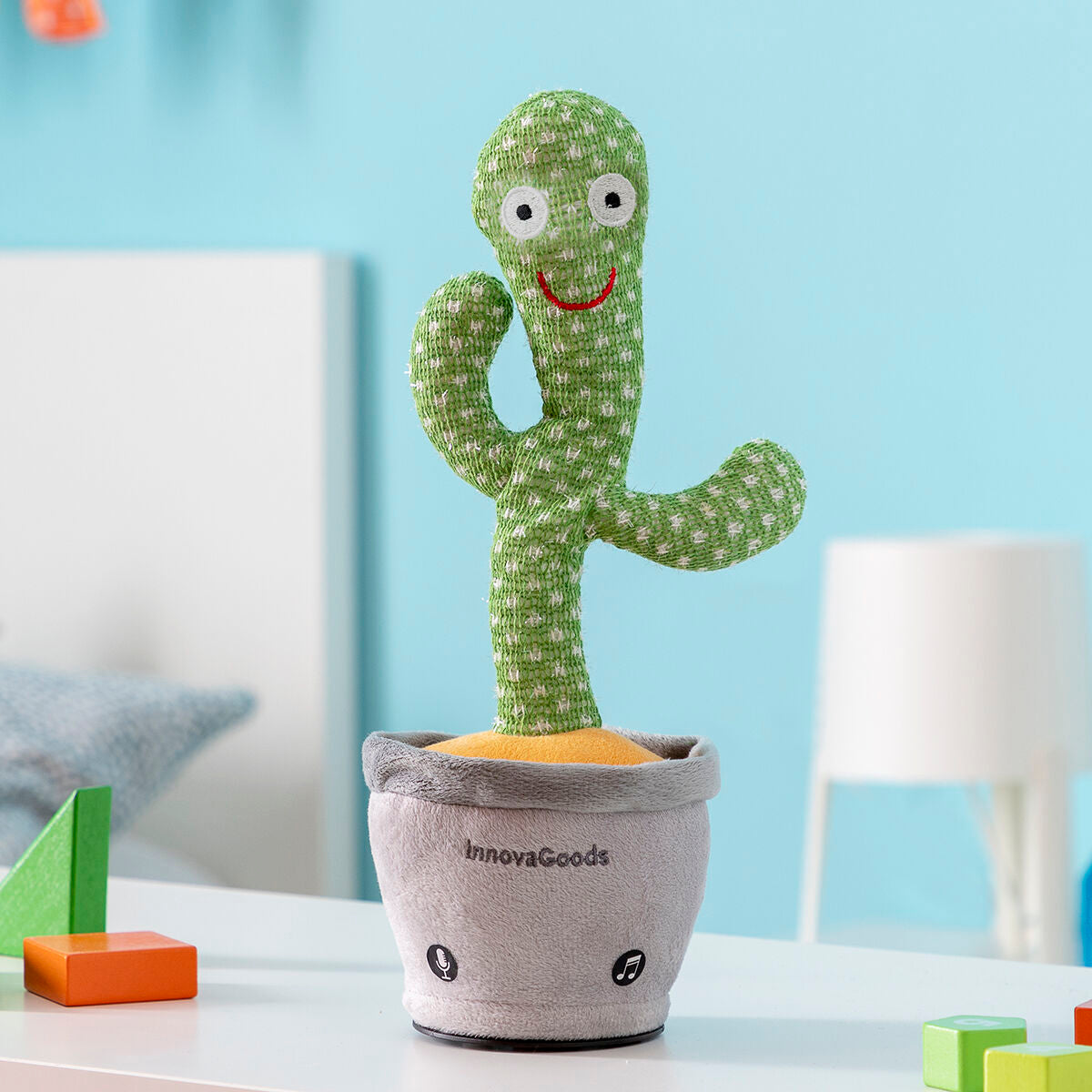 Rechargeable Dancing and Talking Cactus with Music and Multicoloured LED Cacxi InnovaGoods