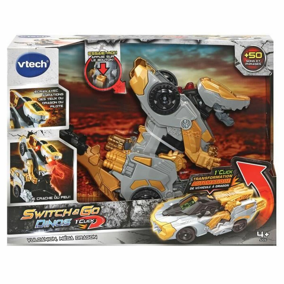 Transformer Car Vtech Switch & Go Dinos - Vulcanion, Mega Dragon